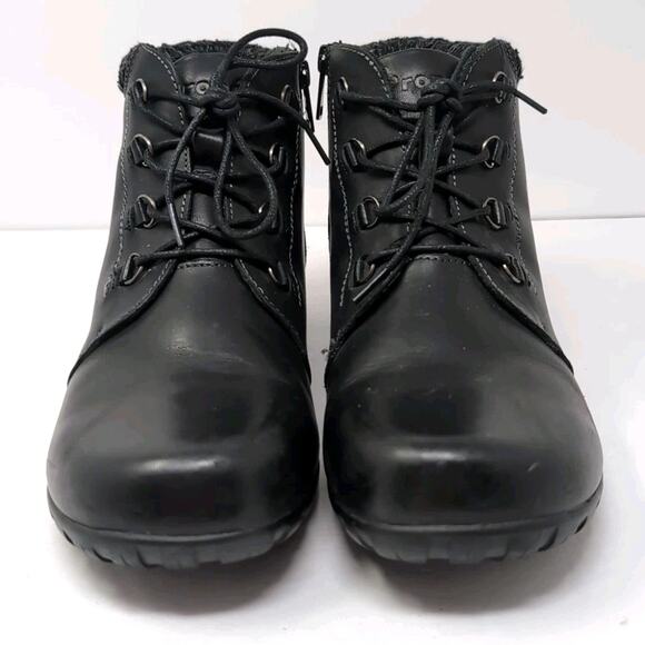 Propet Delaney Ankle Bootie Boots Women 11N (AA) Black Leather Zip/Lace WFV002L - Picture 4 of 9